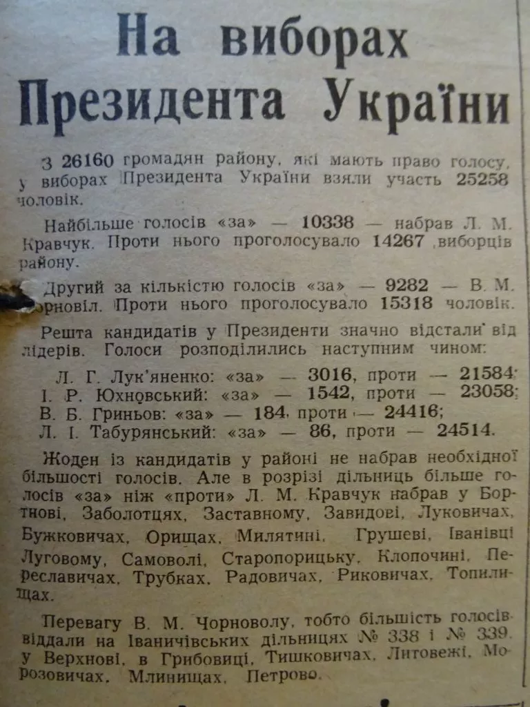 Іваничі: що про Всеукраїнський референдум 1-го грудня 1991 року писала газета "Колос"? 4