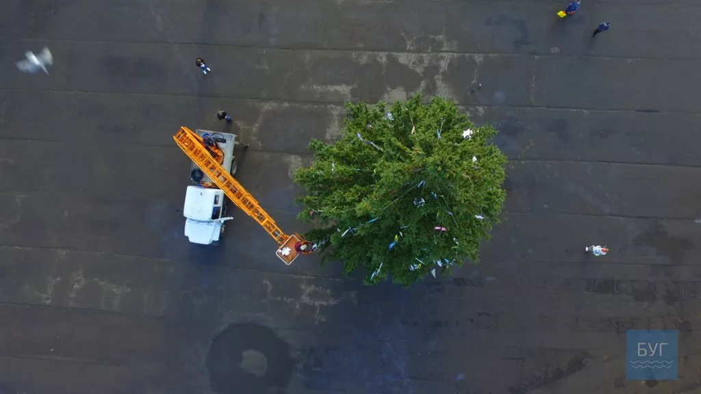 Головні ялинки Нововолинська та Володимира-Волинського: вигляд з висоти 4