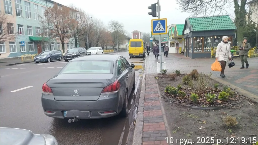 Автівки під знаками, на тротуарах і переходах: у Володимирі муніципальна варта виявила численні порушення ПДР 3