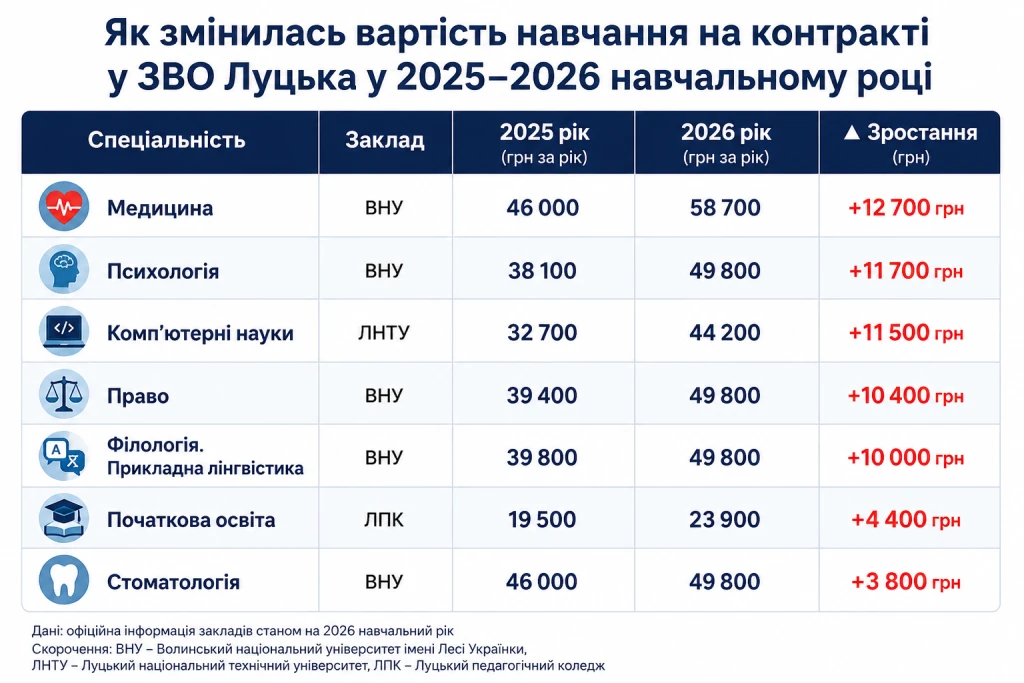 Вартість навчання на контракті стрімко зросла: університети та коледжі дивують цінами 1